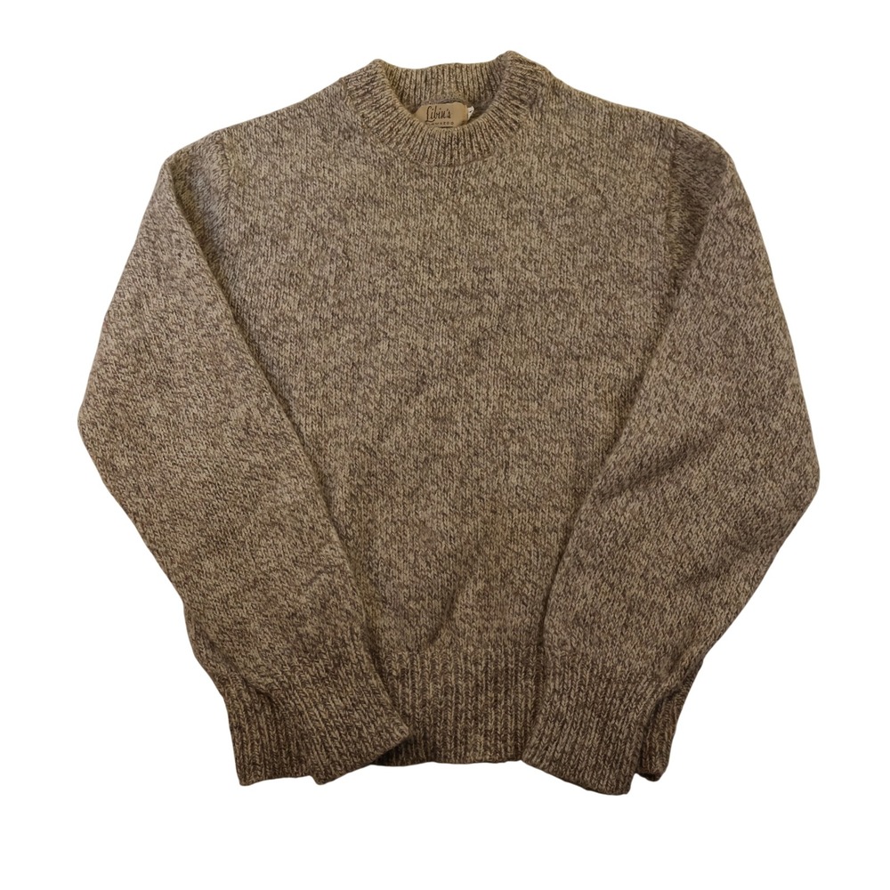 Libin's Kalamazoo Mens‎ M Crewneck Sweater Brown Marled Wool Blend Vintage